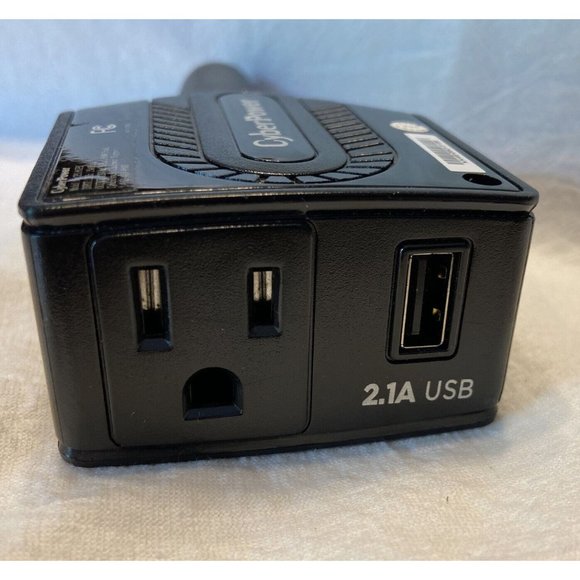 Cyber Power 120 Watt Peak 2 In 1 Mobile Power Inverter A/C USB Other Chargers To - Picture 4 of 16